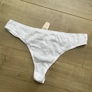 NWT Victoria’s Secret White Cotton Thong XL